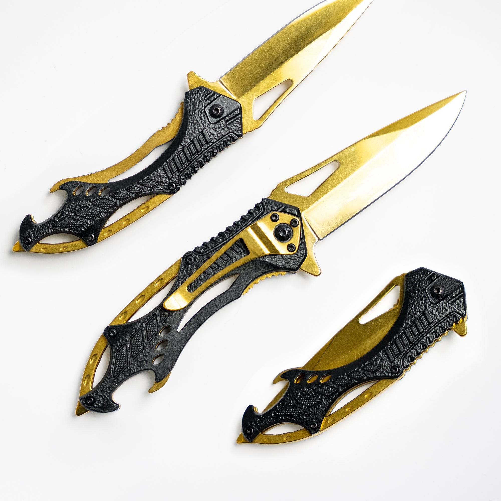 Fire and Steel - Spear Point Folding Knife Gold Fire and Steel Exclusive - Tophatter Daily Deals